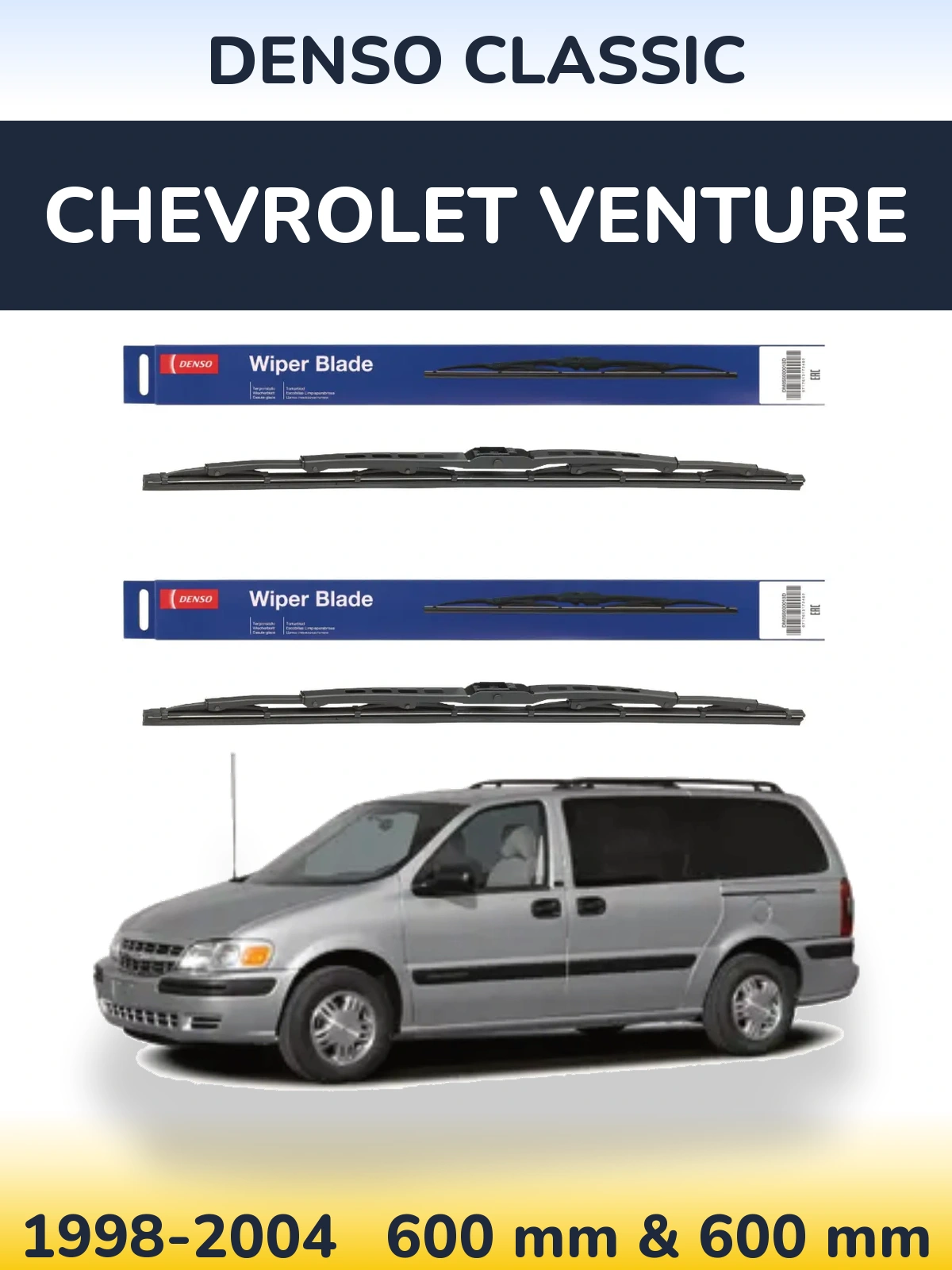 Komplet przednich wycieraczek Denso Classic 600 & 600 mm do Chevrolet Venture 1998-2004
