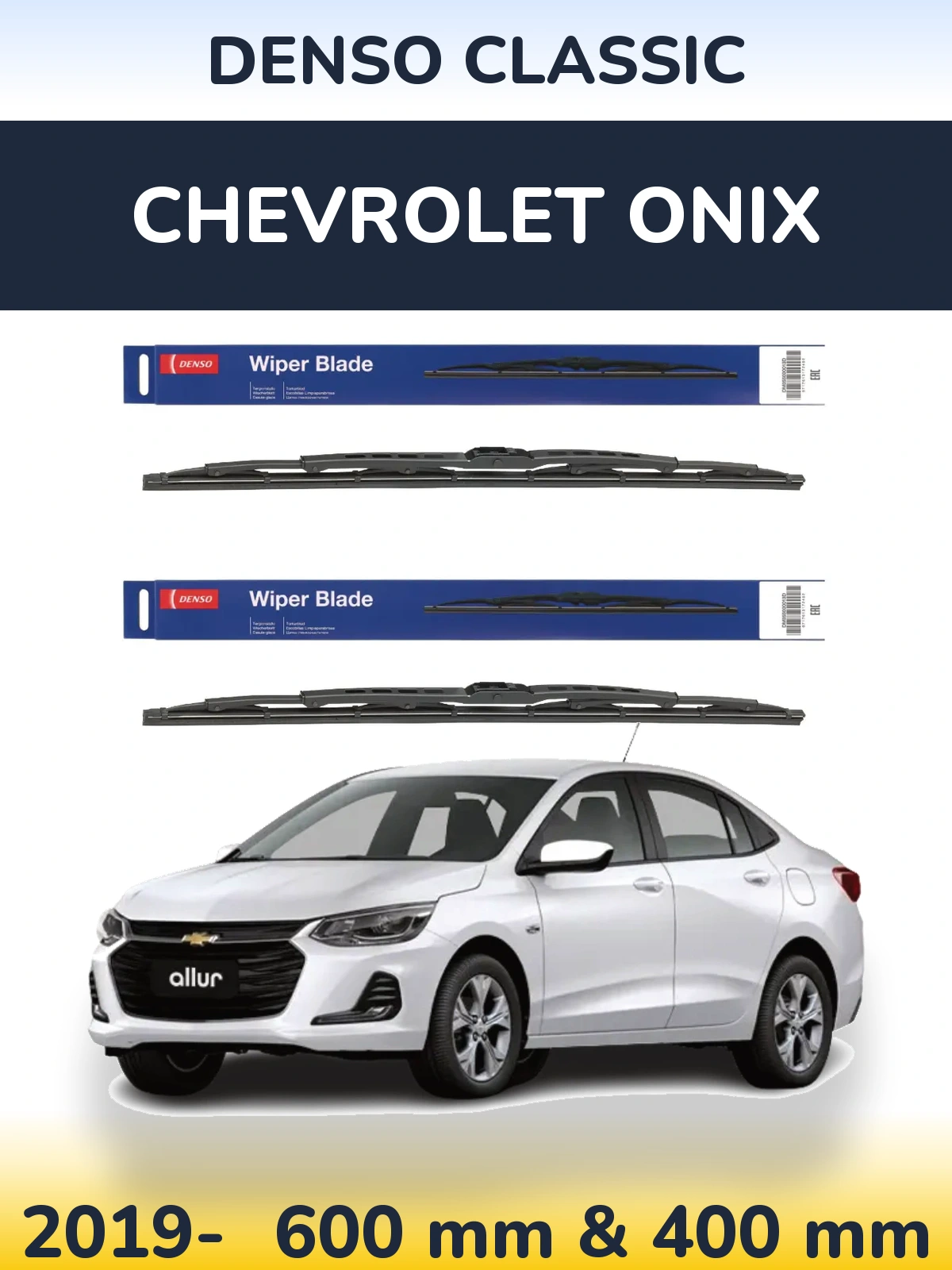 Komplet przednich wycieraczek Denso Classic 600 & 400 mm do Chevrolet Onix 2019-2026