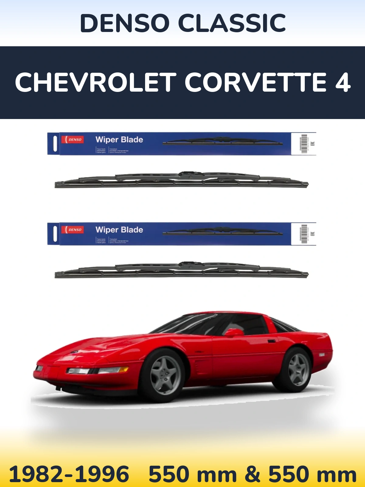 Komplet przednich wycieraczek Denso Classic 550 & 550 mm do Chevrolet Corvette 4 1982-1996
