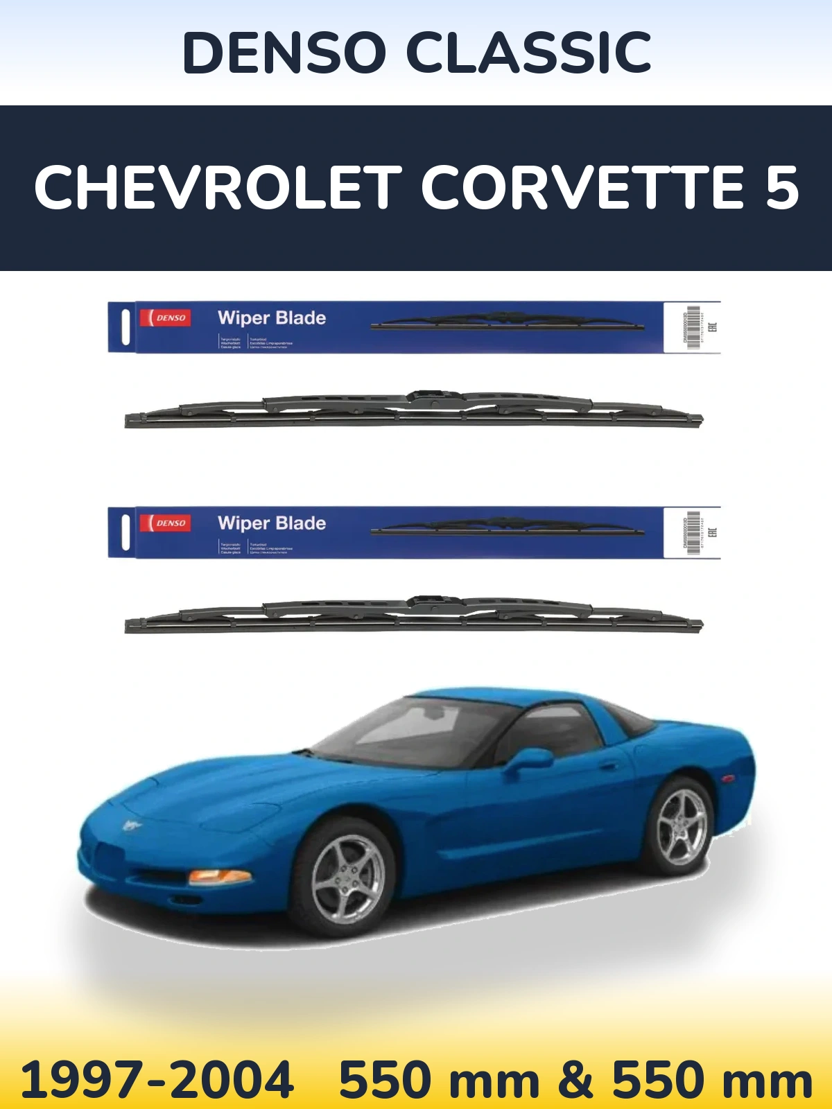 Komplet przednich wycieraczek Denso Classic 550 & 550 mm do Chevrolet Corvette 5 1997-2004