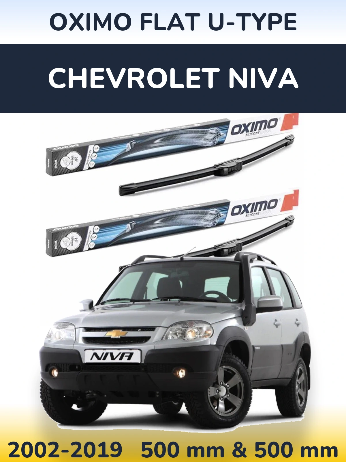 Komplet przednich wycieraczek Oximo Flat U-type 500 & 500 mm do Chevrolet Niva 2002-2019