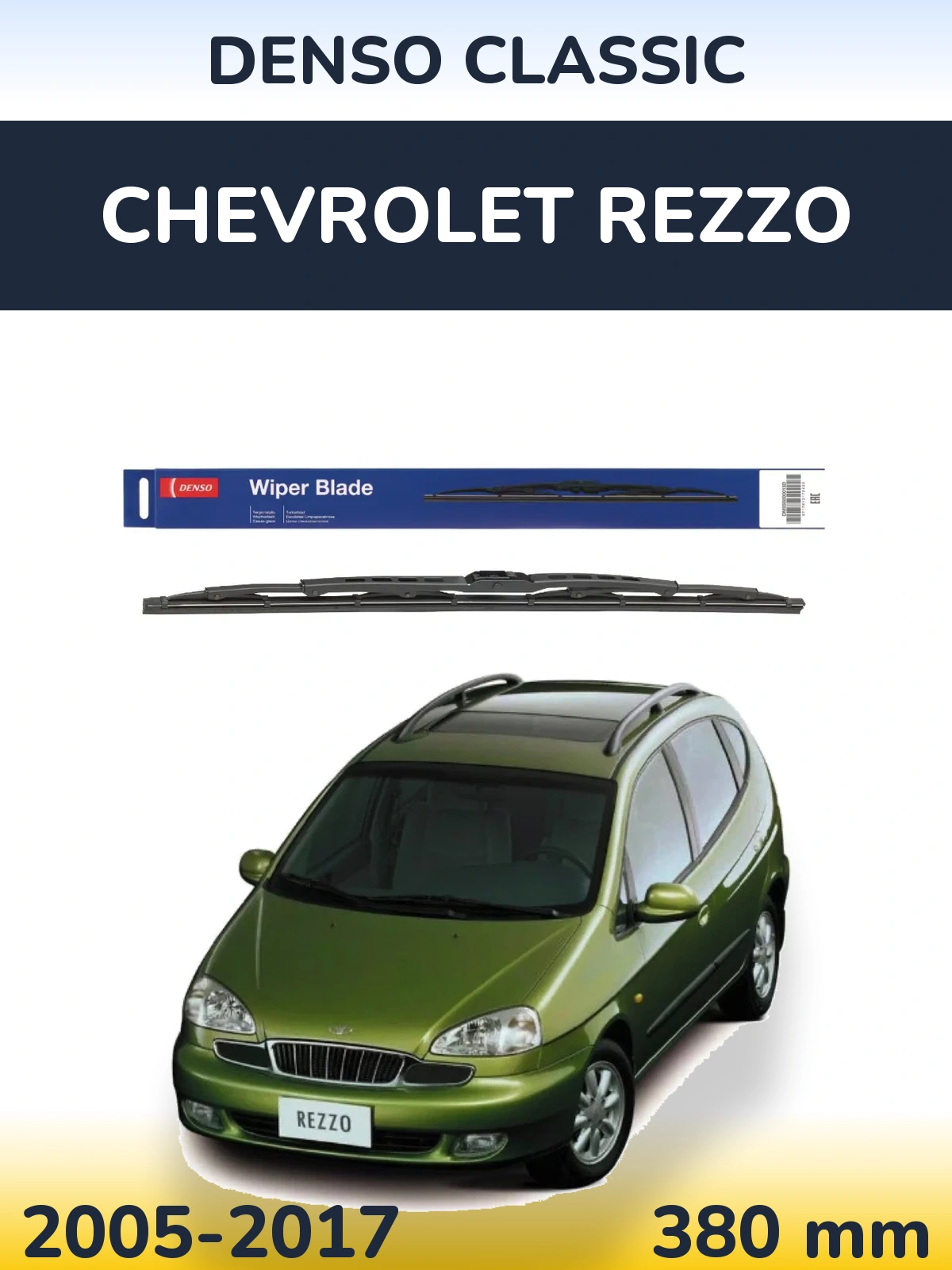 Tylna wycieraczka Denso Classic 380 mm do Chevrolet Rezzo 2005-2017