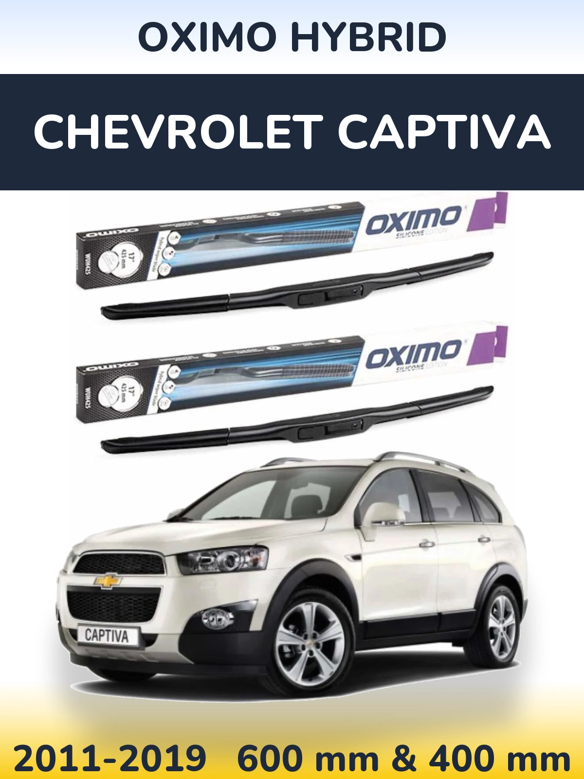 Front wiper blade set Oximo Hybrid 600 & 400 mm for Chevrolet Captiva 2011-2019