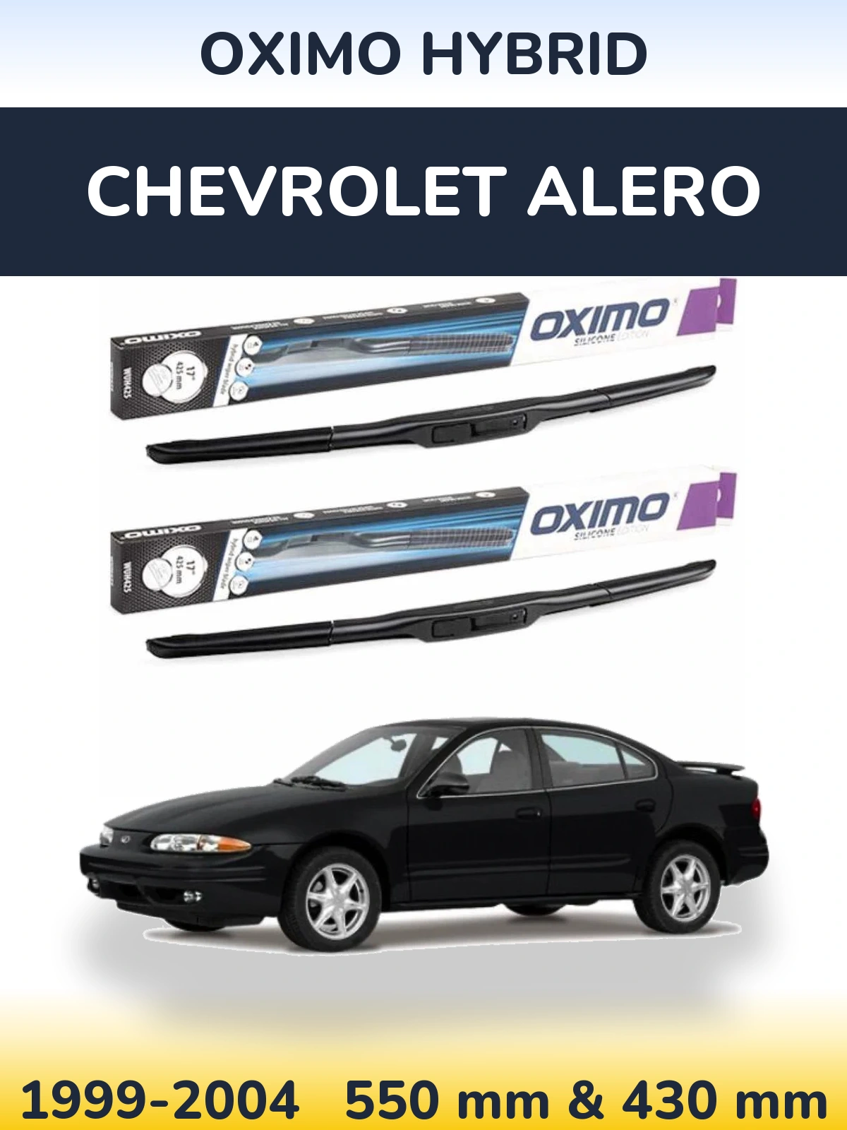 Komplet przednich wycieraczek Oximo Hybrid 550 & 430 mm do Chevrolet Alero 1999-2004