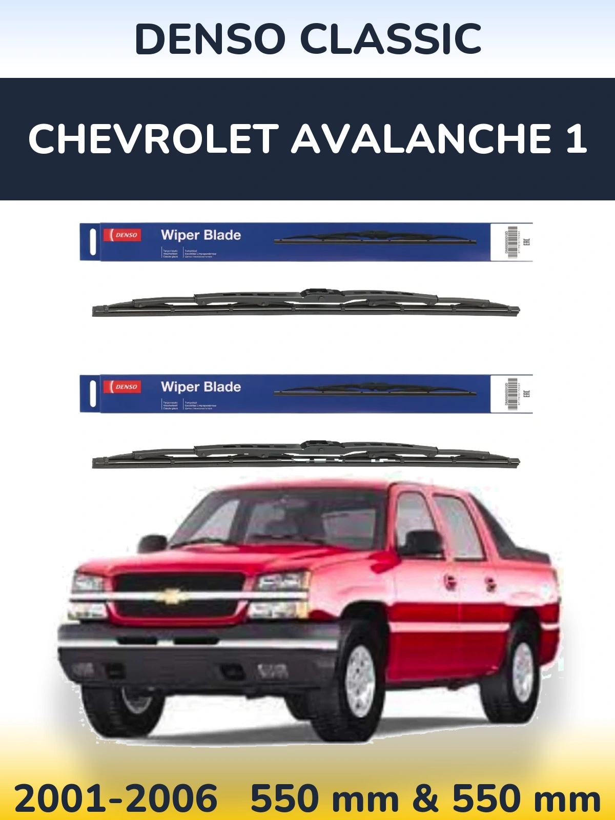 Komplet przednich wycieraczek Denso Classic 550 & 550 mm do Chevrolet Avalanche 1 2001-2006