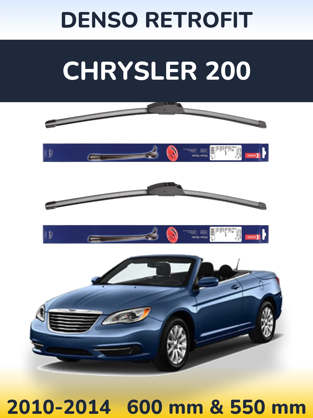 Комплект передних дворников Denso Retrofit 600 & 550 мм для Chrysler 200 2010-2014