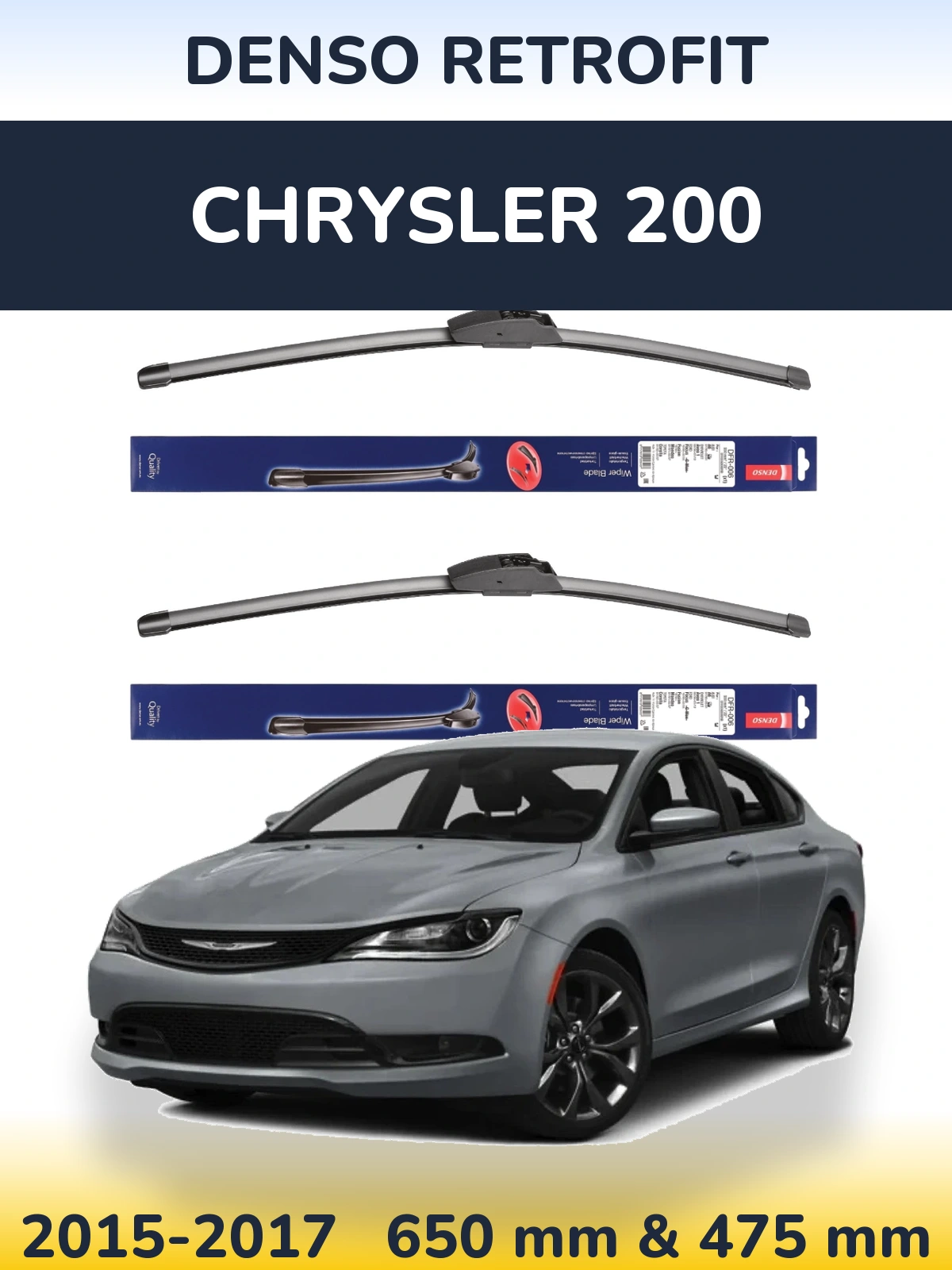 Комплект передних дворников Denso Retrofit 650 & 475 мм для Chrysler 200 2015-2017
