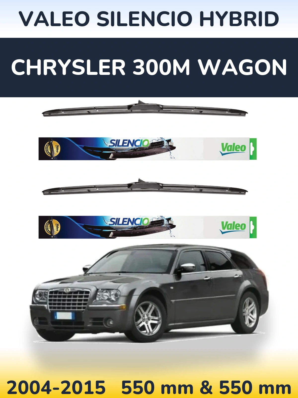 Комплект передних дворников Valeo Silencio Hybrid 550 & 550 мм для Chrysler 300M Wagon 2004-2015