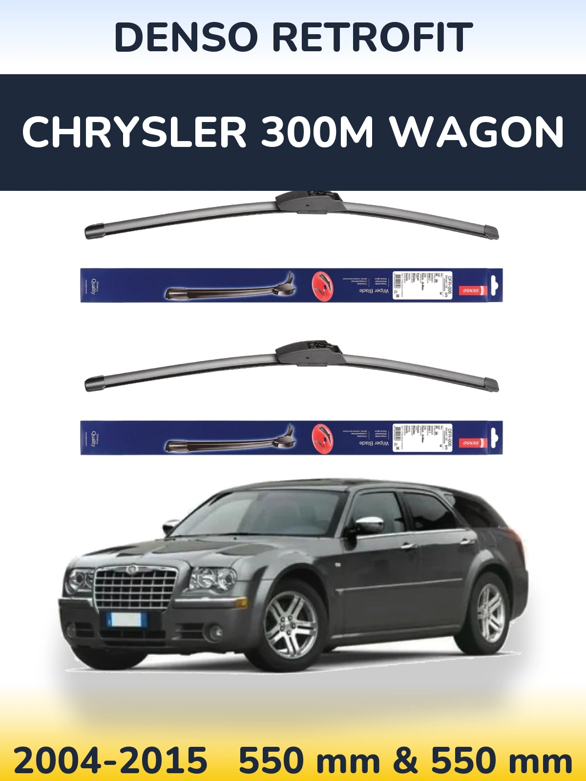 Komplet przednich wycieraczek Denso Retrofit 550 & 550 mm do Chrysler 300M Wagon 2004-2015