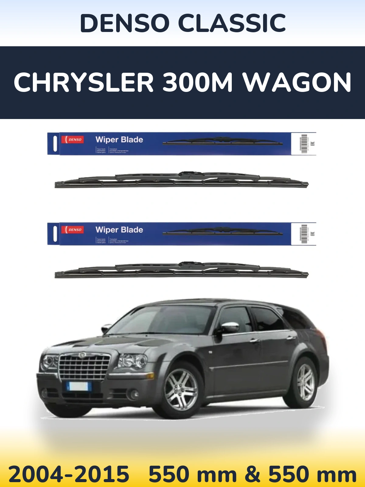 Komplet przednich wycieraczek Denso Classic 550 & 550 mm do Chrysler 300M Wagon 2004-2015