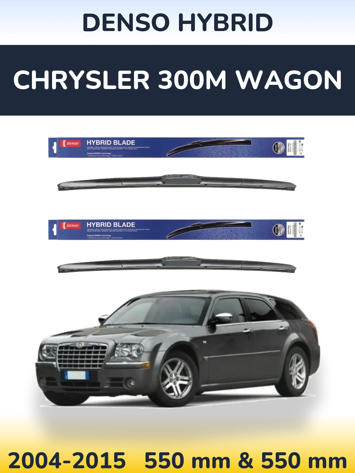 Komplet przednich wycieraczek Denso Hybrid 550 & 550 mm do Chrysler 300M Wagon 2004-2015
