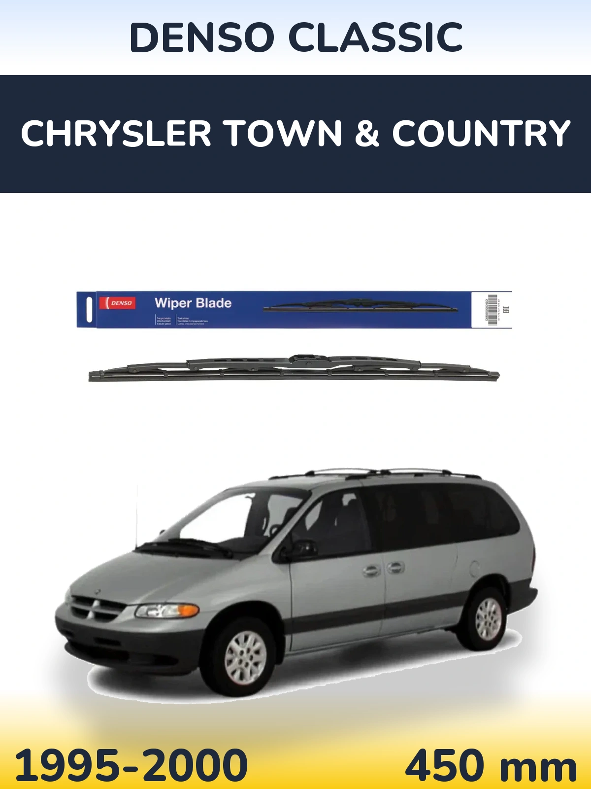 Rear wiper blade Denso Classic 450 mm for Chrysler Town & Country 1995-2000