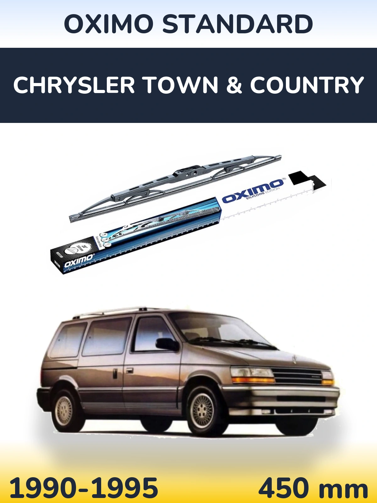 Rear wiper blade Oximo Standard 450 mm for Chrysler Town & Country 1990-1995