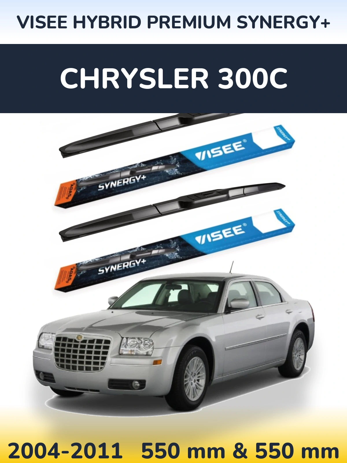Komplet przednich wycieraczek VISEE HYBRID PREMIUM SYNERGY+ 550 & 550 mm do Chrysler 300C 2004-2011