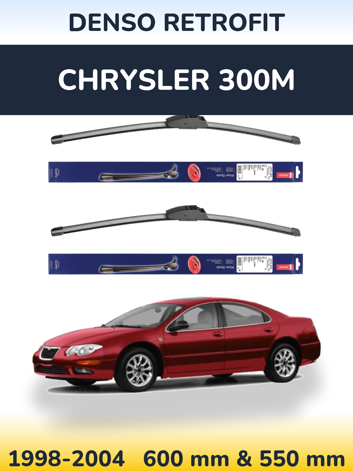 Комплект передних дворников Denso Retrofit 600 & 550 мм для Chrysler 300M 1998-2004