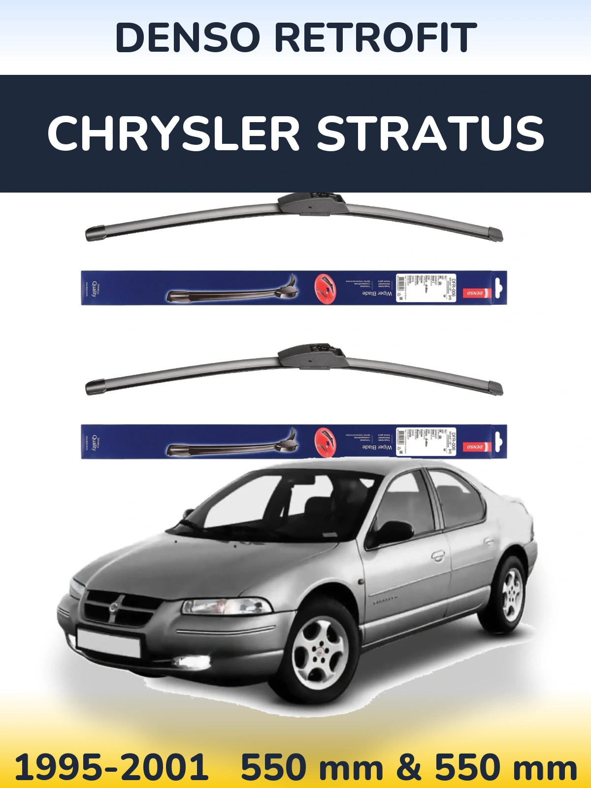 Komplet przednich wycieraczek Denso Retrofit 550 & 550 mm do Chrysler Stratus 1995-2001