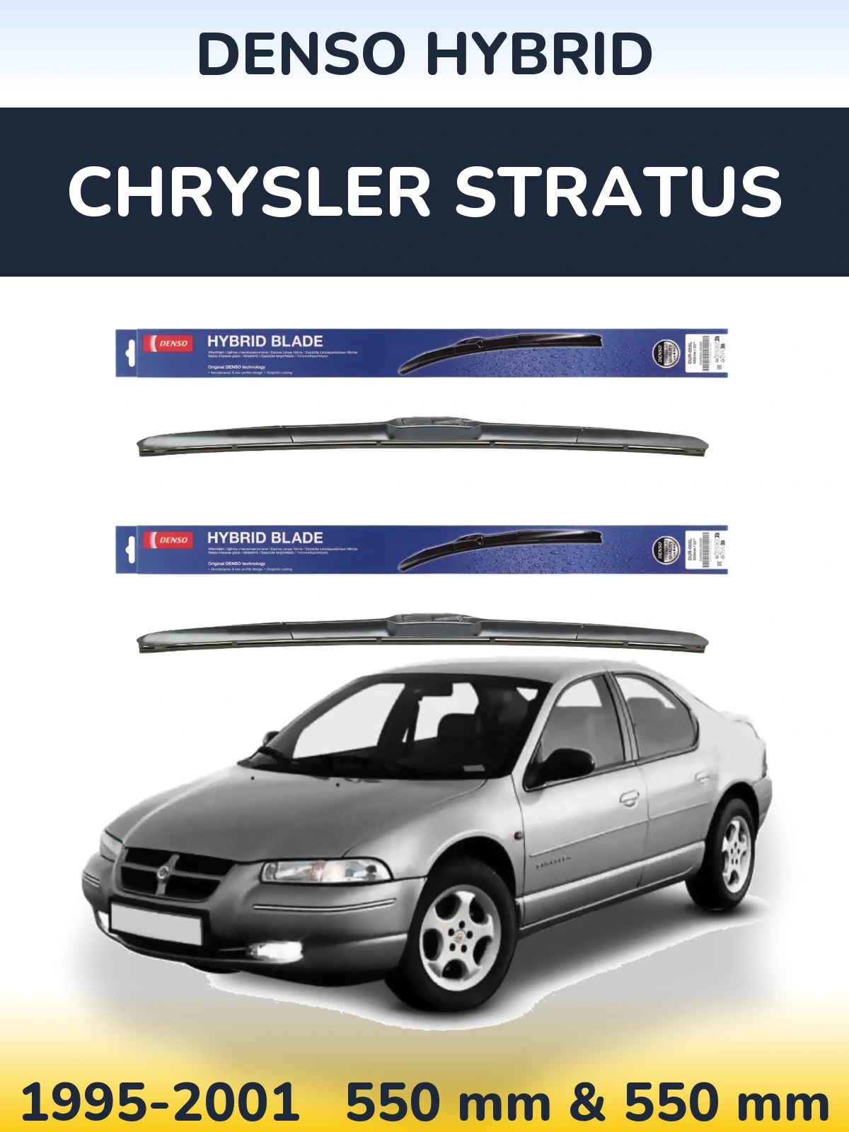Komplet przednich wycieraczek Denso Hybrid 550 & 550 mm do Chrysler Stratus 1995-2001