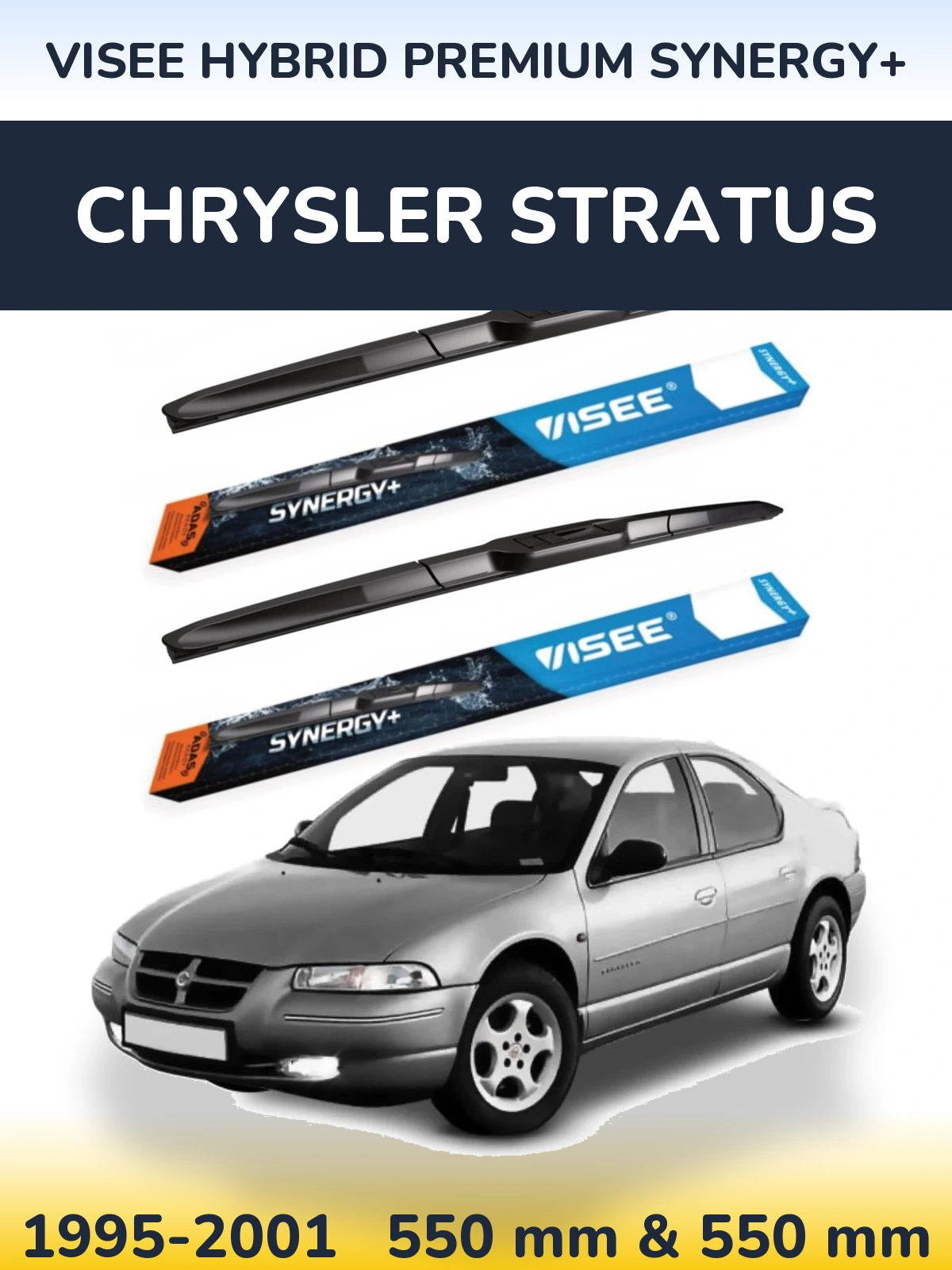 Komplet przednich wycieraczek VISEE HYBRID PREMIUM SYNERGY+ 550 & 550 mm do Chrysler Stratus 1995-2001