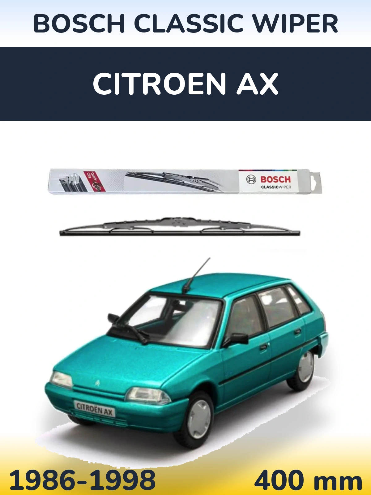Задний дворник BOSCH Classic Wiper 400 мм для Citroen AX 1986-1998