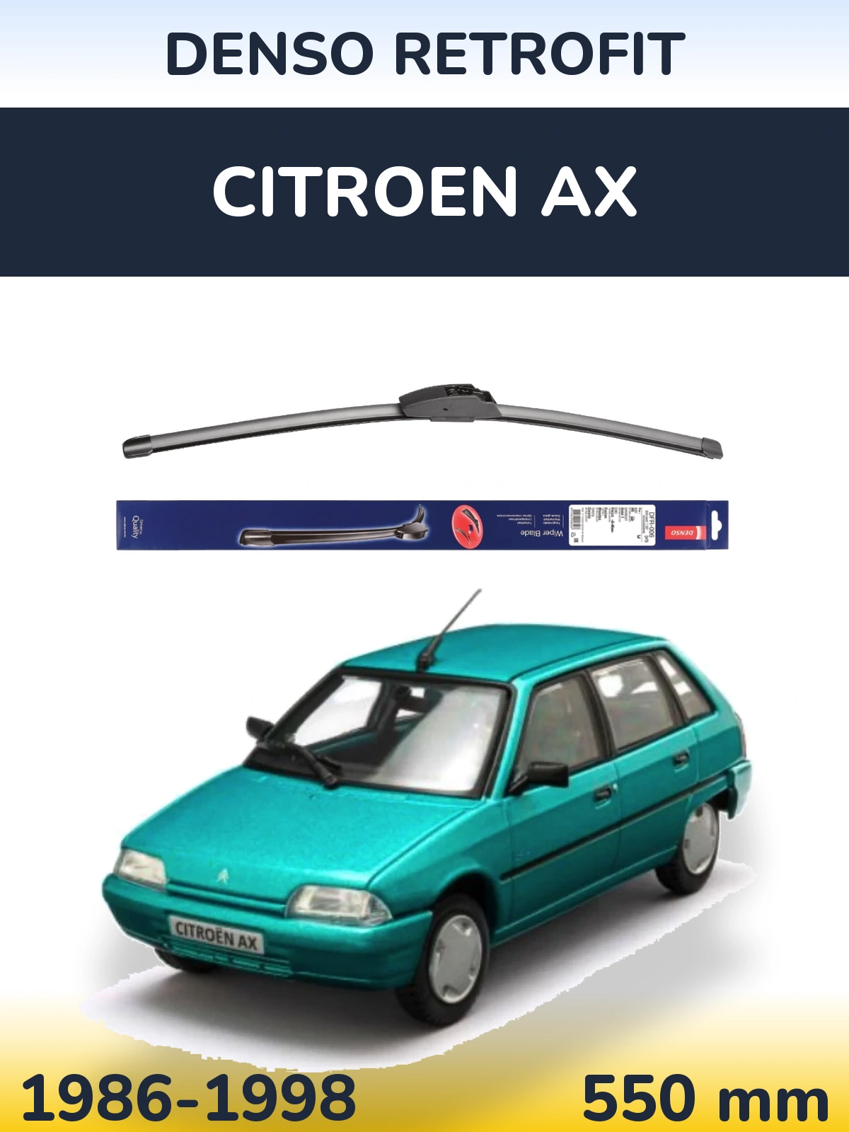 Передний дворник Denso Retrofit 550 мм для Citroen AX 1986-1998