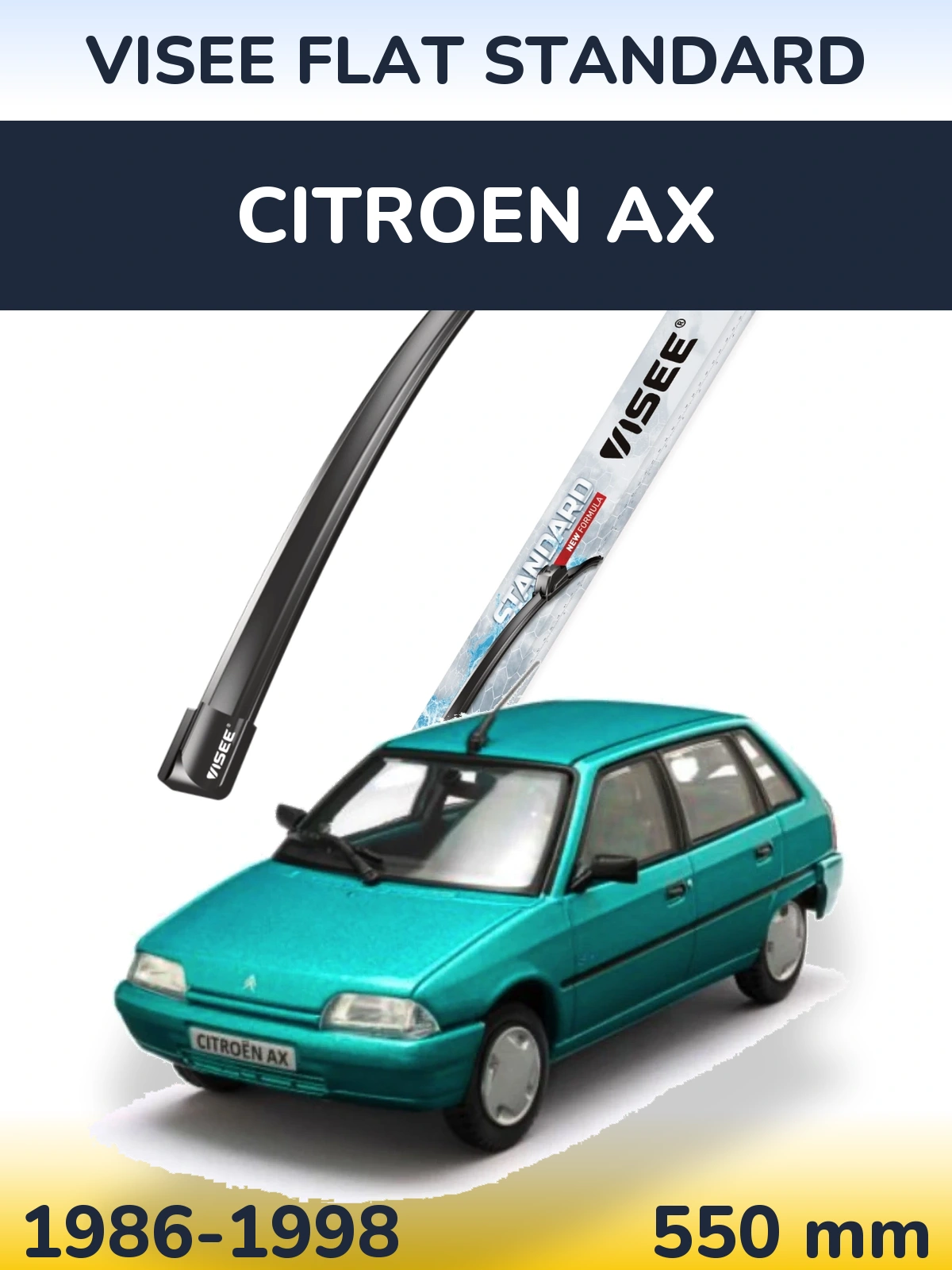 Передний дворник VISEE FLAT STANDARD 550 мм для Citroen AX 1986-1998