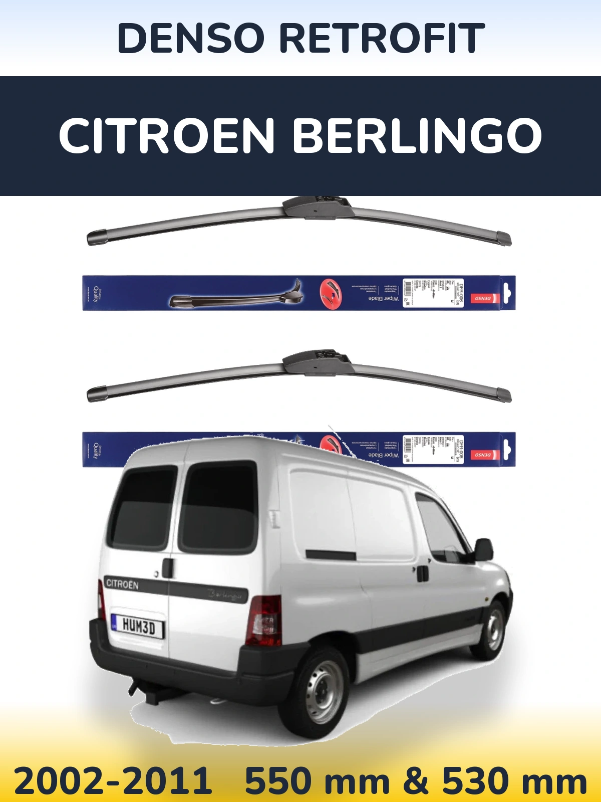Комплект передних дворников Denso Retrofit 550 & 530 мм для Citroen Berlingo 2002-2011