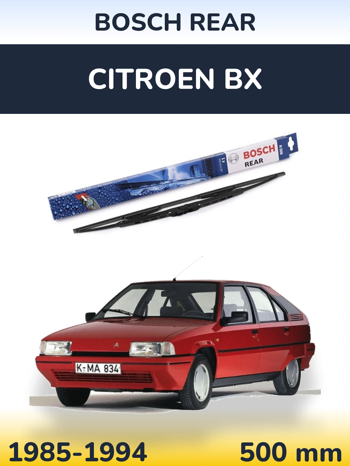 Задний дворник BOSCH Rear 500 мм для Citroen BX 1985-1994