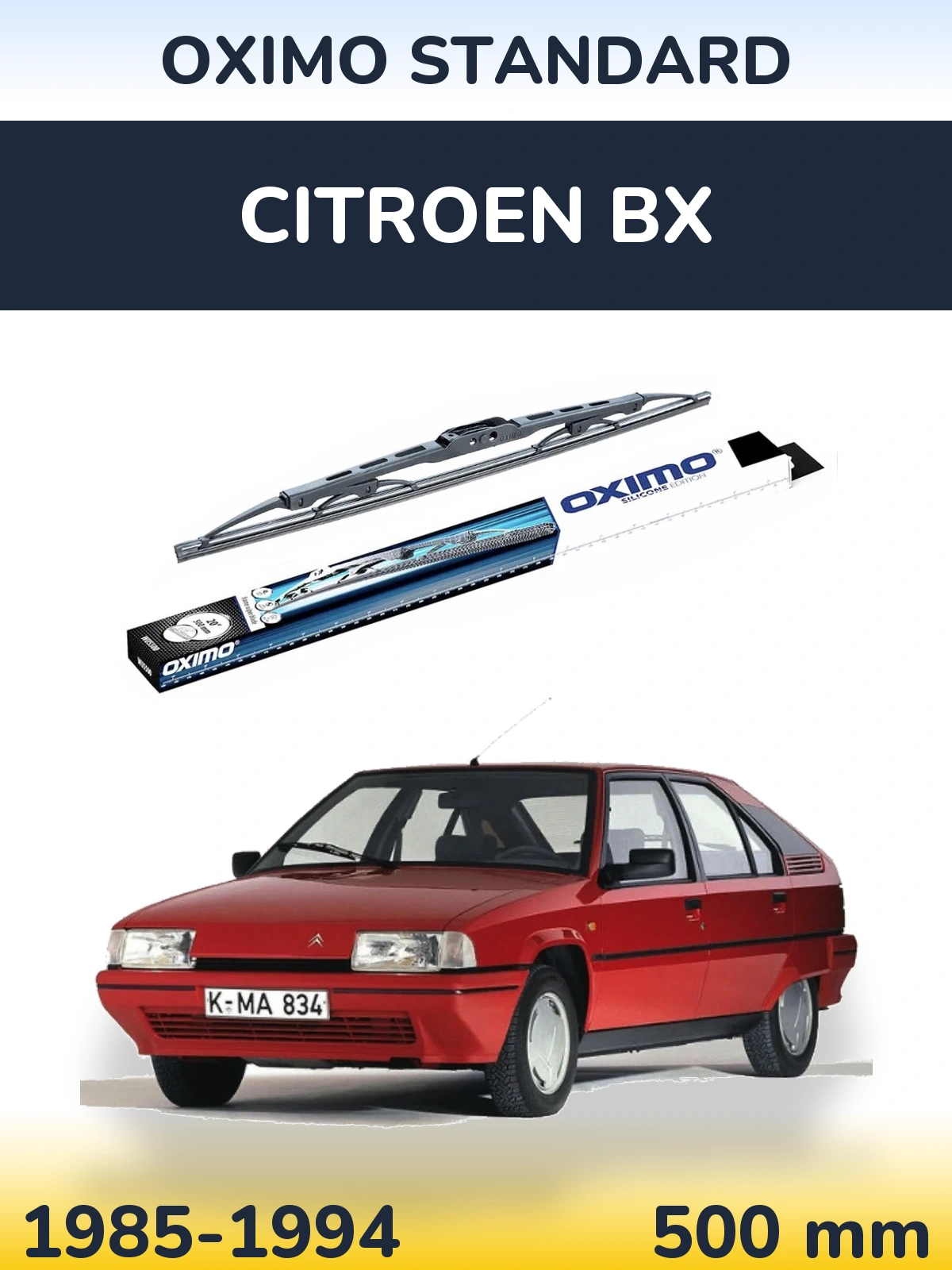 Tylna wycieraczka Oximo Standard 500 mm do Citroen BX 1985-1994