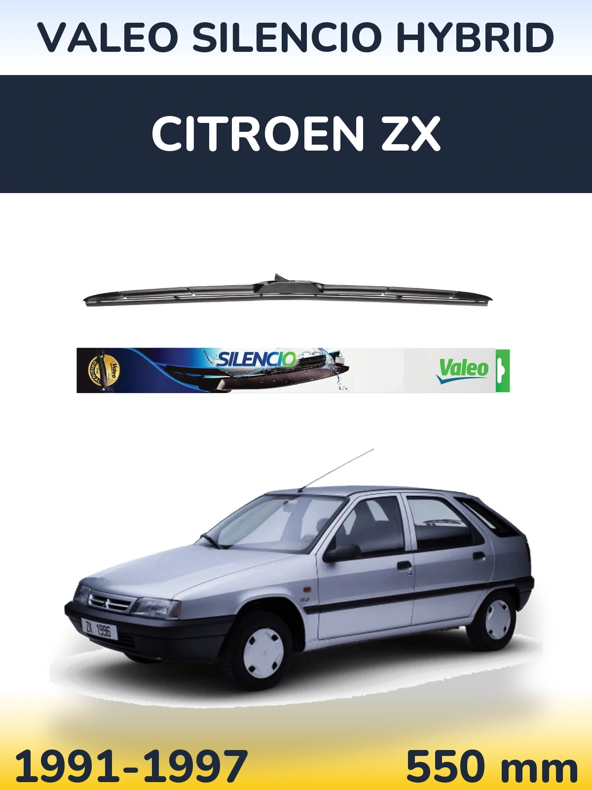 Przednia wycieraczka Valeo Silencio Hybrid 550 mm do Citroen ZX 1991-1997