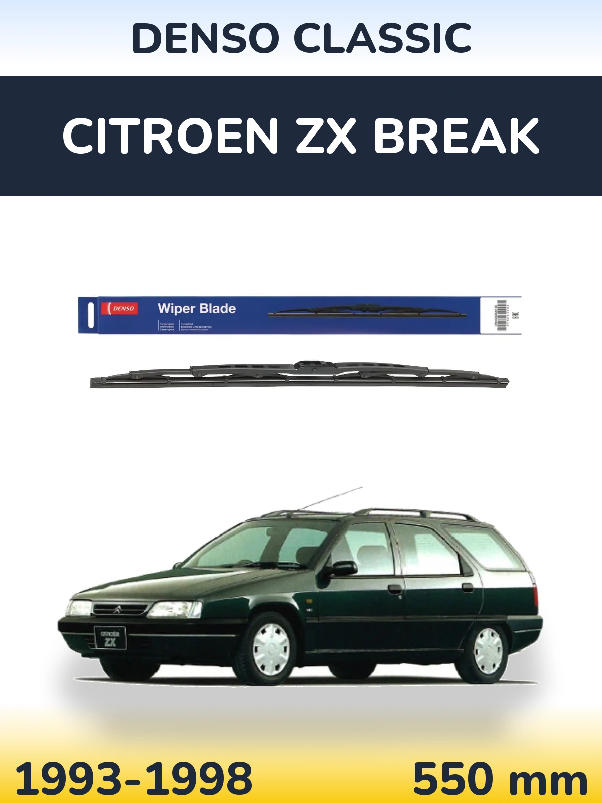 Przednia wycieraczka Denso Classic 550 mm do Citroen ZX Break 1993-1998