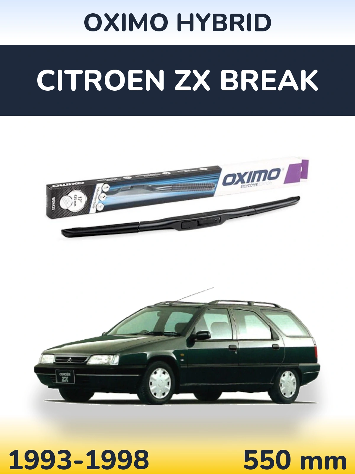 Przednia wycieraczka Oximo Hybrid 550 mm do Citroen ZX Break 1993-1998
