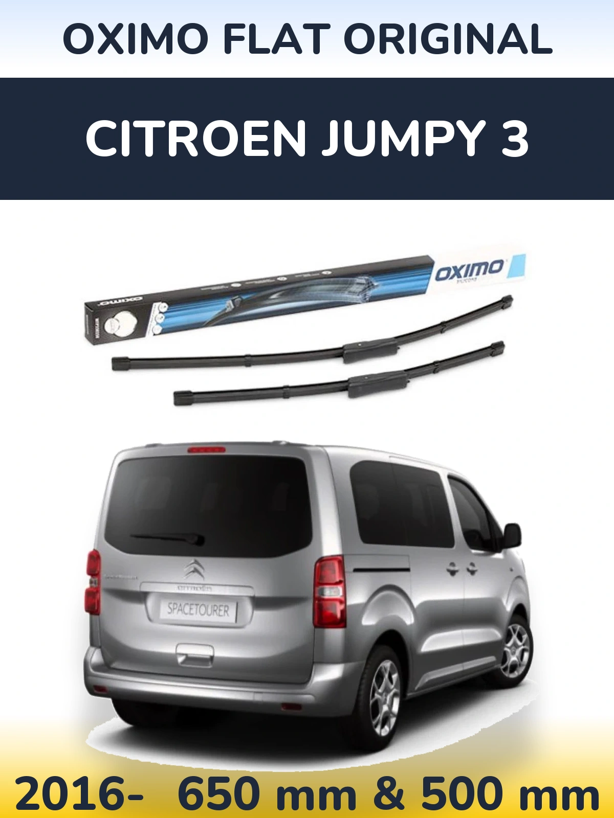Komplet przednich wycieraczek Oximo Flat Original 650 & 475 mm do Citroen Jumpy 3 2016-2026