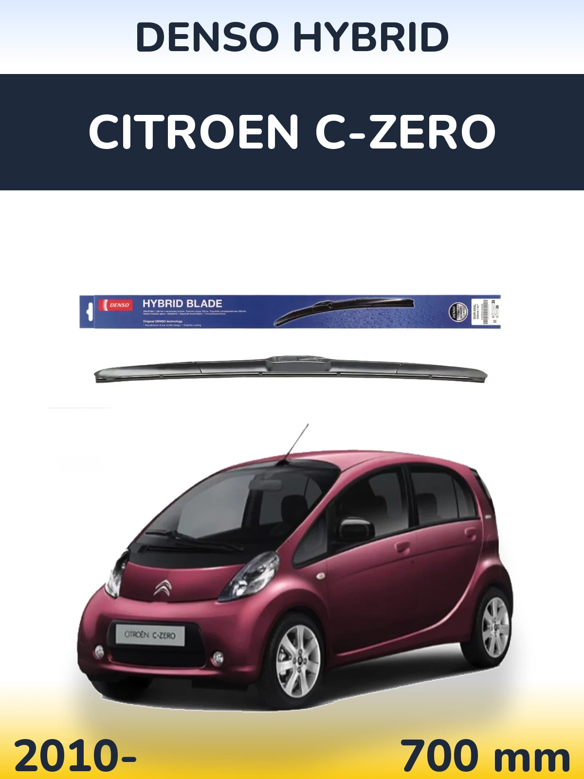 Przednia wycieraczka Denso Hybrid 700 mm do Citroen C-Zero 2010-2026