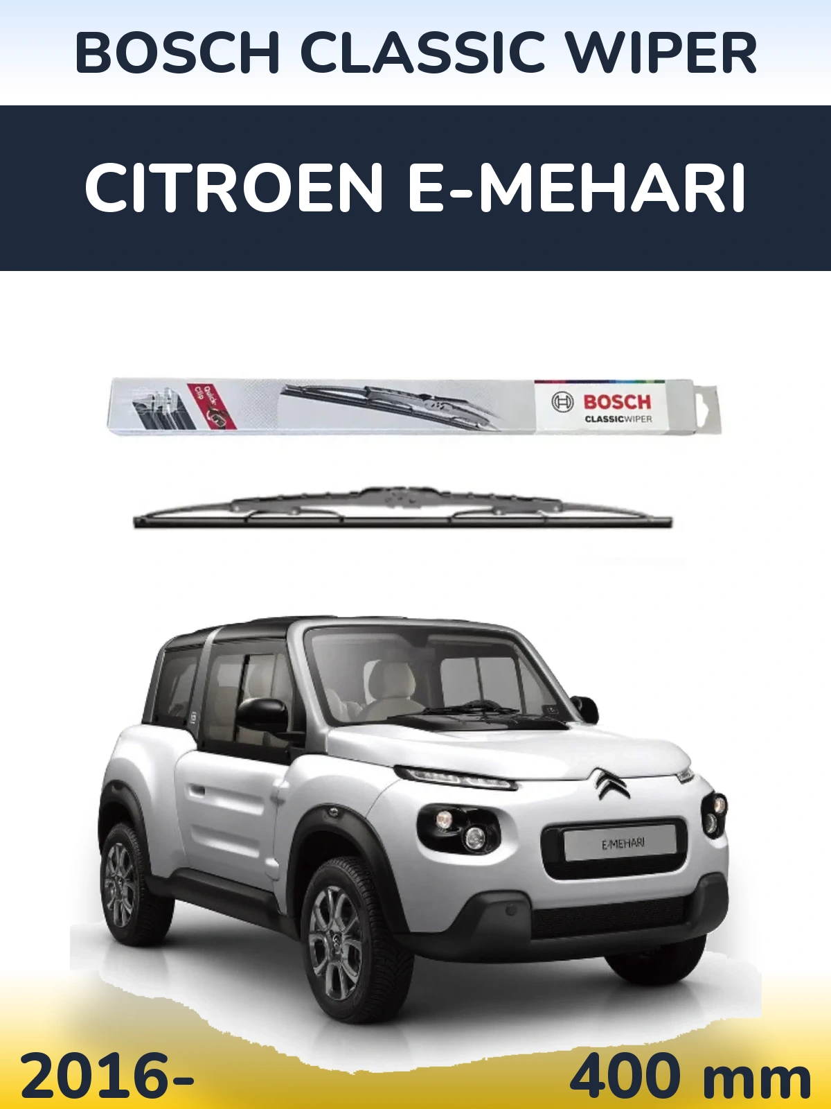 Przednia wycieraczka BOSCH Classic Wiper 400 mm do Citroen E-Mehari 2016-2026