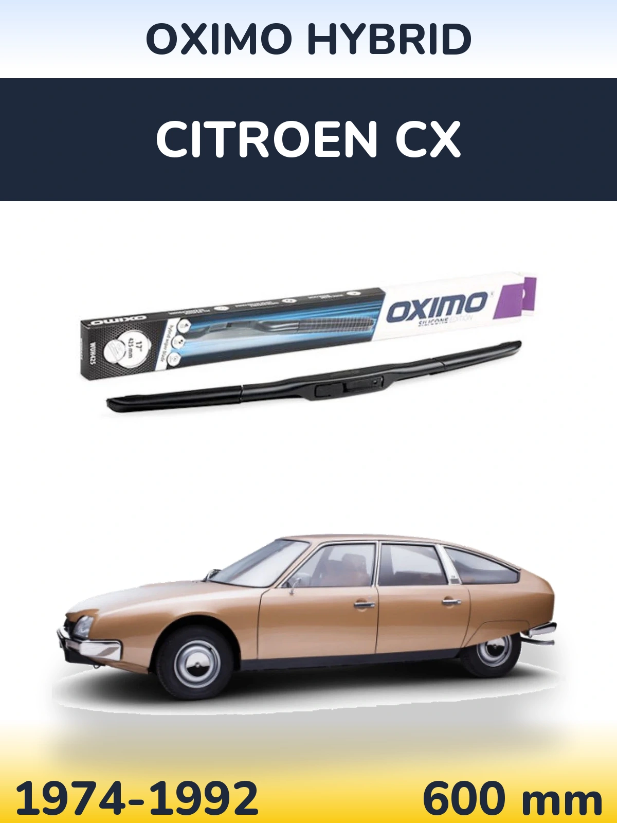 Przednia wycieraczka Oximo Hybrid 600 mm do Citroen CX 1974-1992