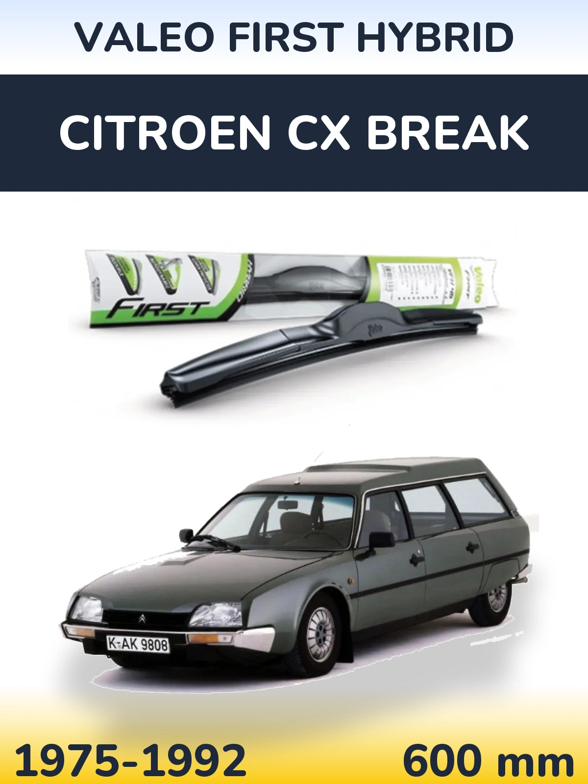 Przednia wycieraczka Valeo First Hybrid 600 mm do Citroen CX Break 1975-1992
