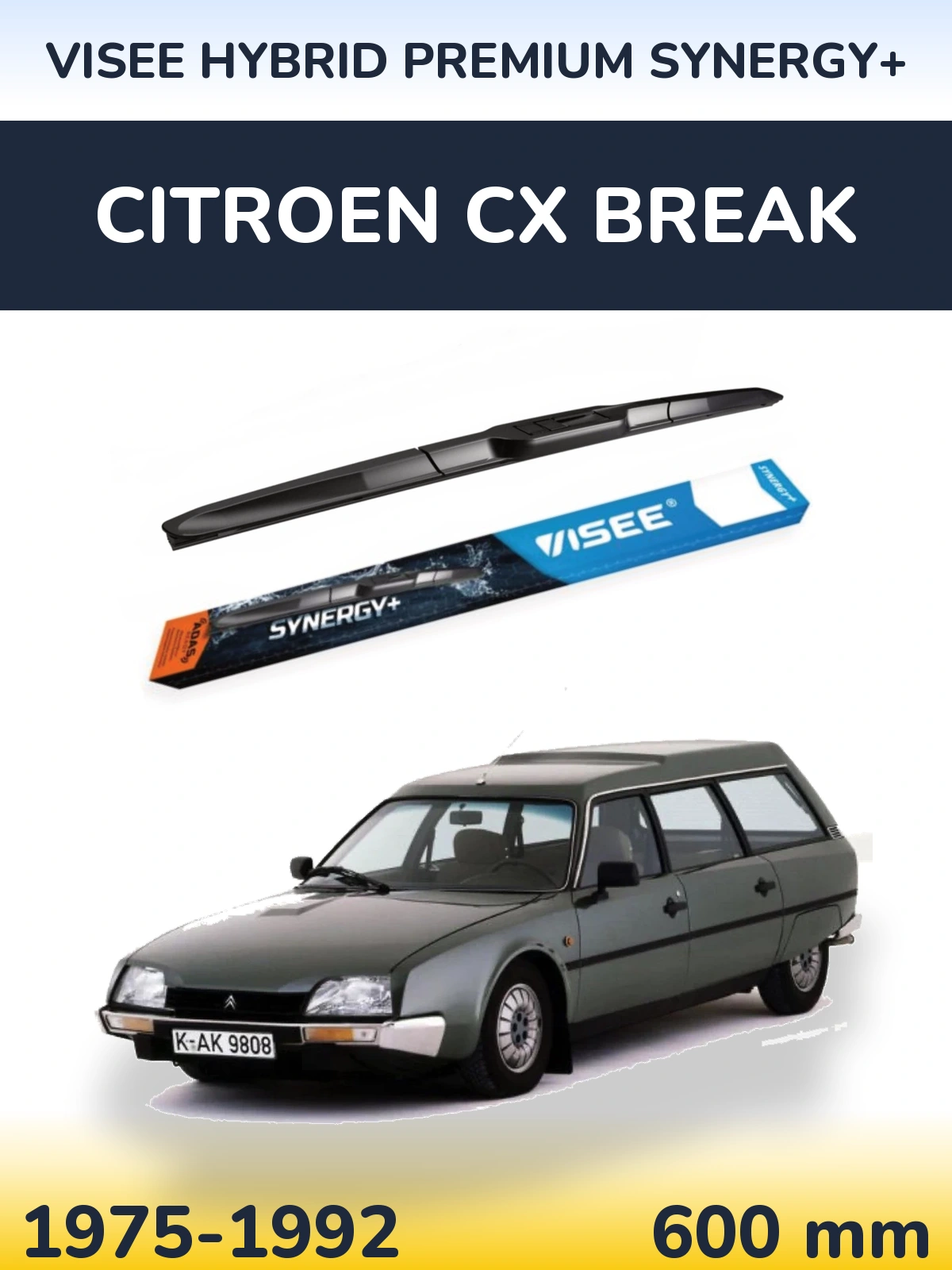 Przednia wycieraczka VISEE HYBRID PREMIUM SYNERGY+ 600 mm do Citroen CX Break 1975-1992