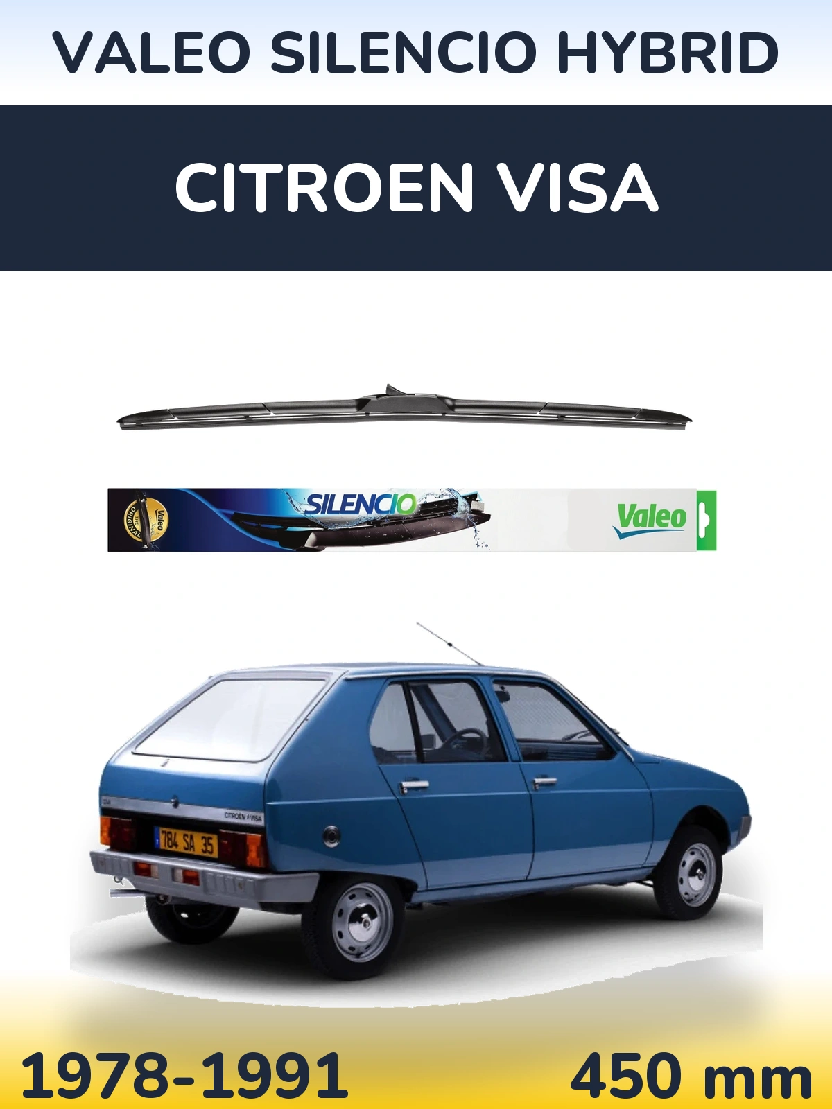 Przednia wycieraczka Valeo Silencio Hybrid 450 mm do Citroen Visa 1978-1991