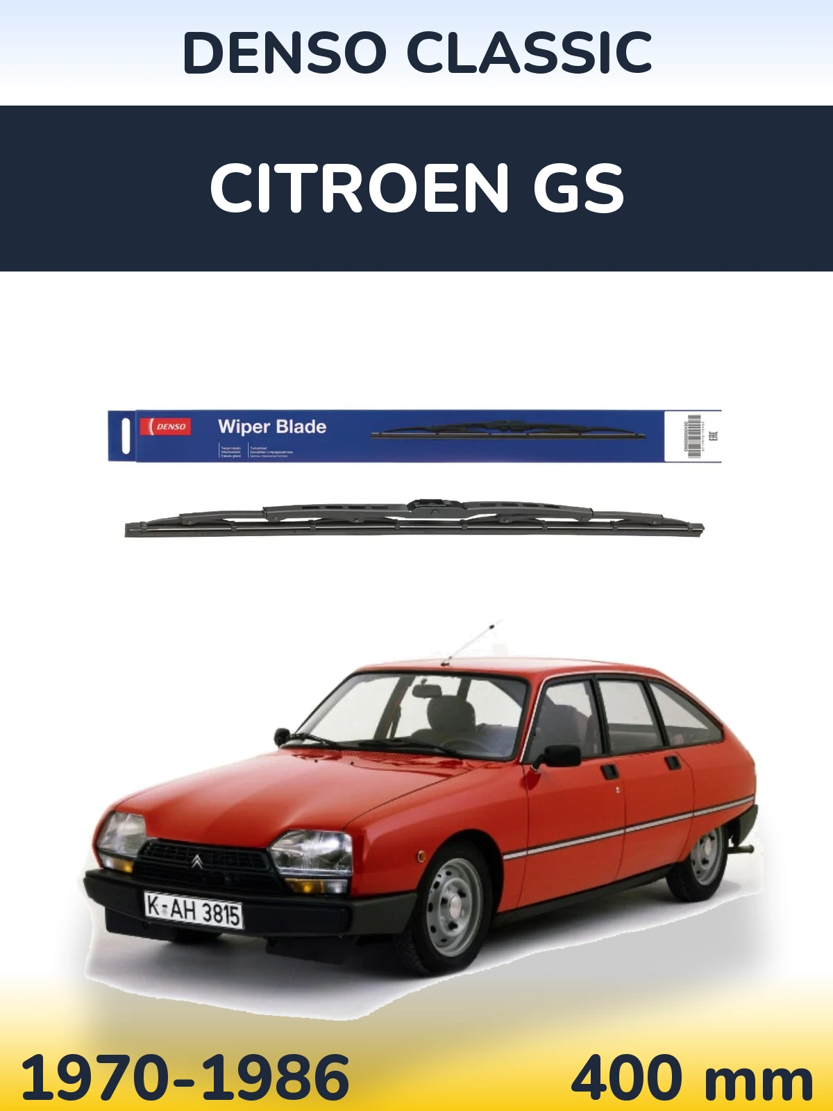 Задний дворник Denso Classic 400 мм для Citroen GS 1970-1986