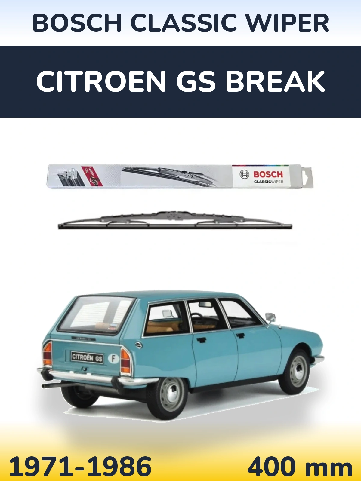 Tylna wycieraczka BOSCH Classic Wiper 400 mm do Citroen GS Break 1971-1986