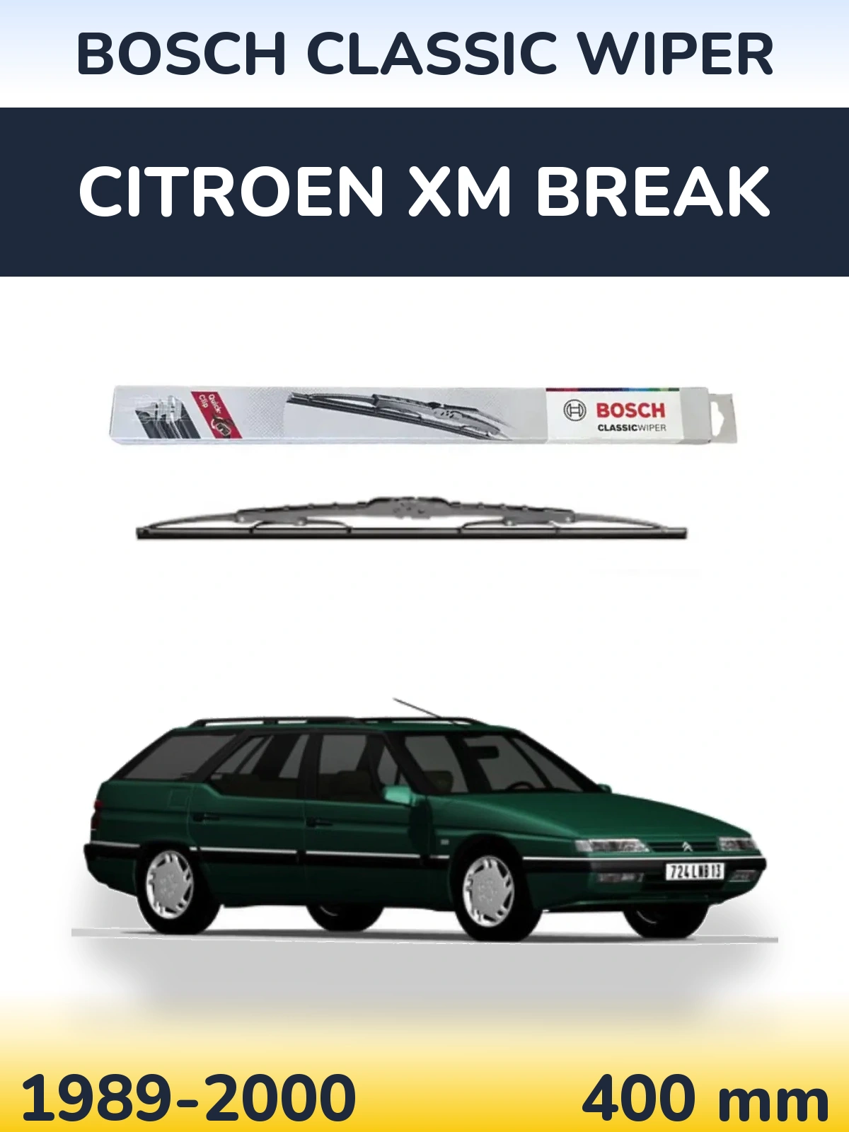 Tylna wycieraczka BOSCH Classic Wiper 400 mm do Citroen XM Break 1989-2000