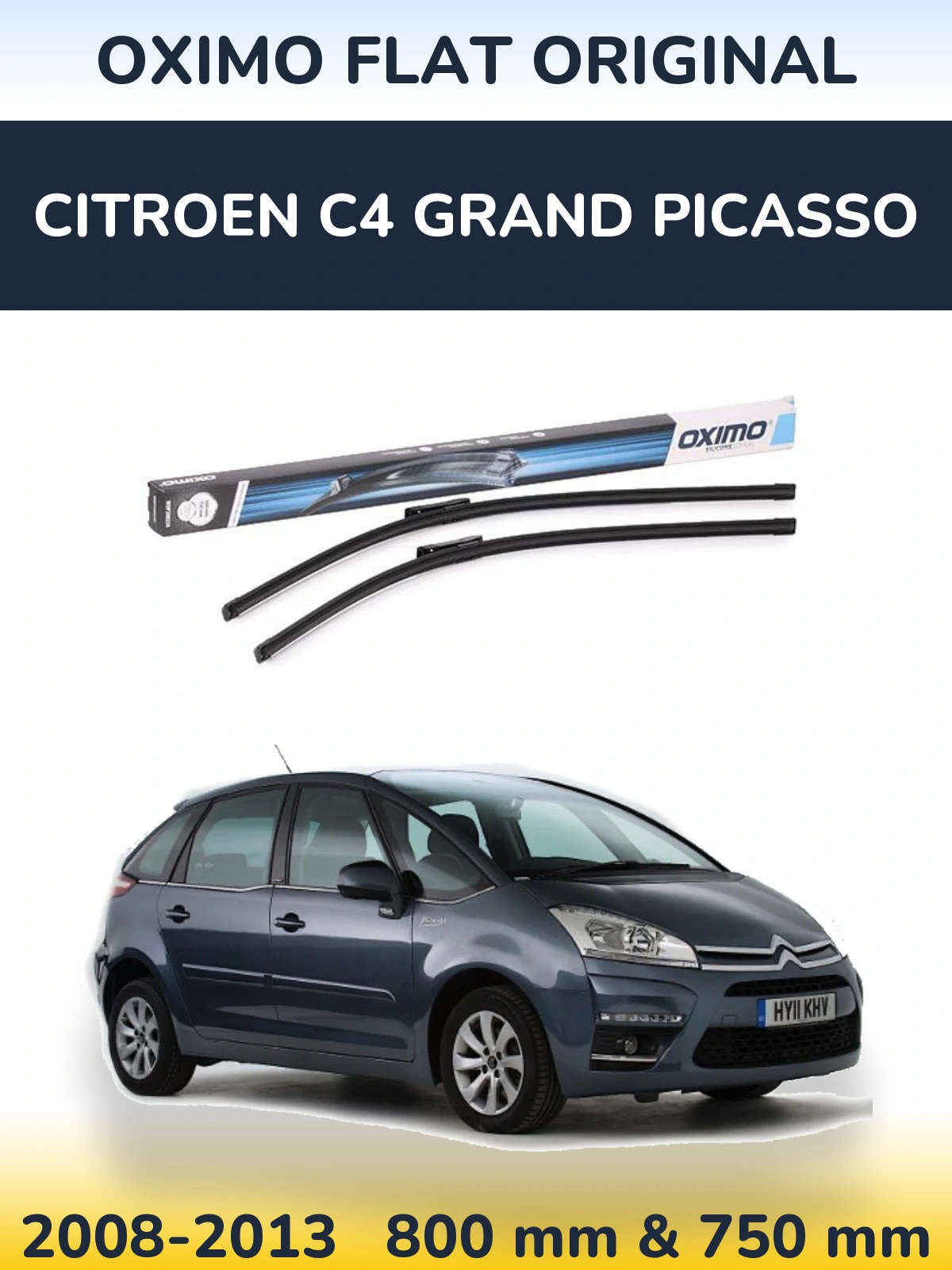 Komplet przednich wycieraczek Oximo Flat Original 800 & 750 mm do Citroen C4 Grand Picasso 2008-2013