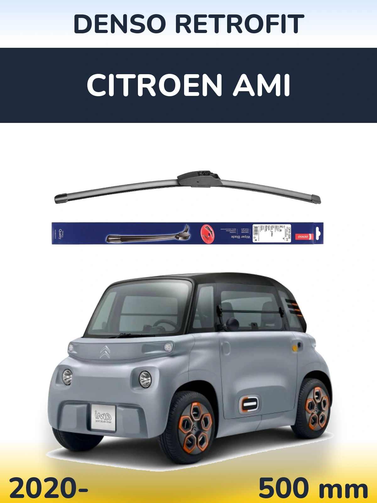 Przednia wycieraczka Denso Retrofit 500 mm do Citroen Ami 2020-2026