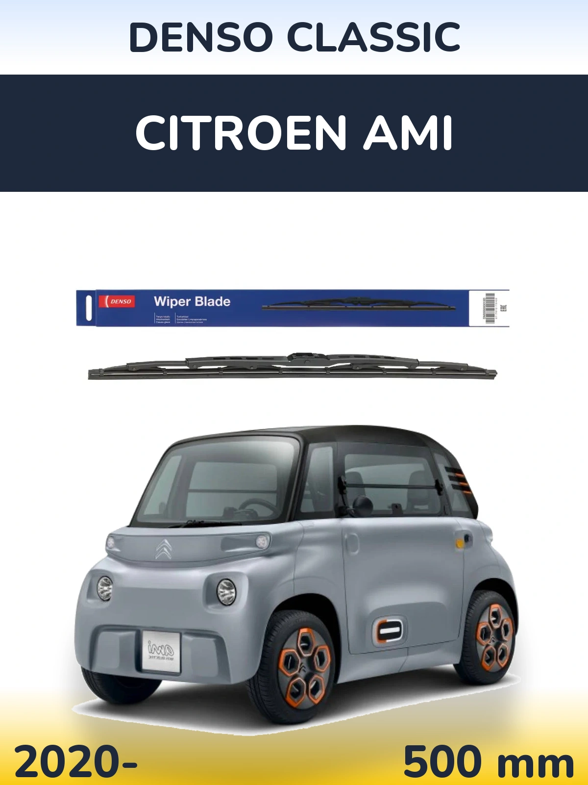 Przednia wycieraczka Denso Classic 500 mm do Citroen Ami 2020-2026