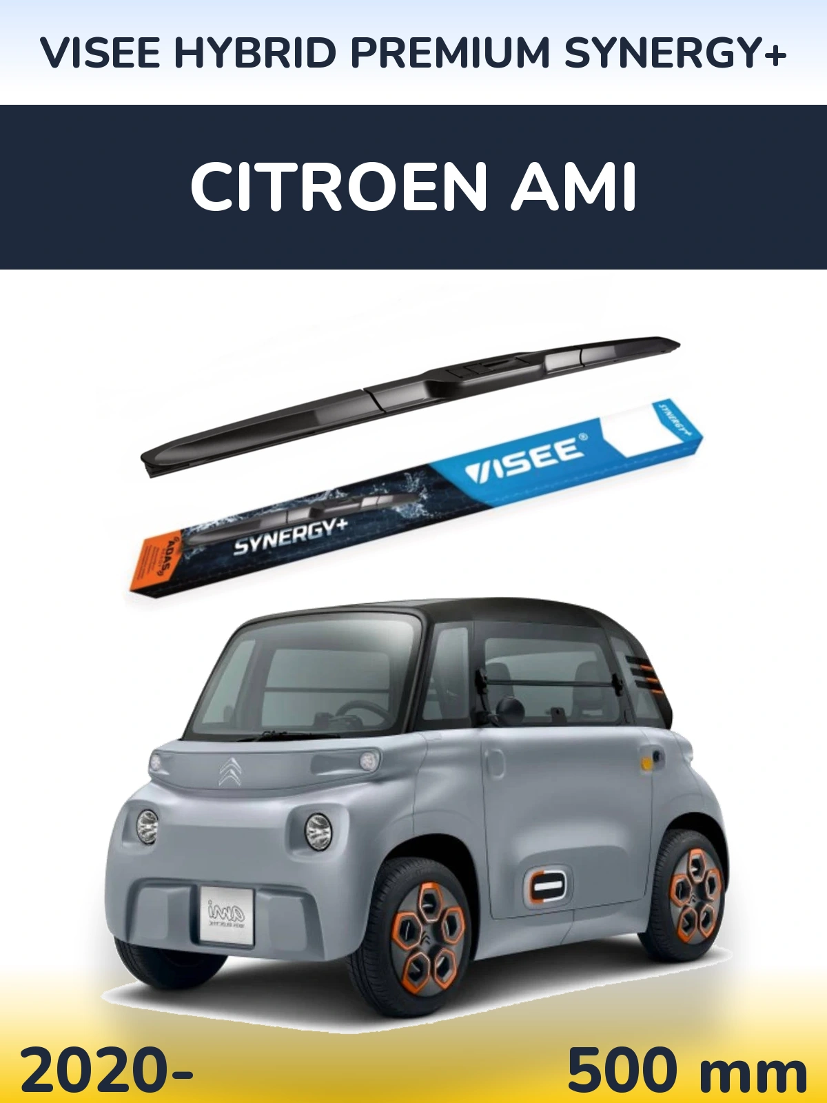 Przednia wycieraczka VISEE HYBRID PREMIUM SYNERGY+ 500 mm do Citroen Ami 2020-2026