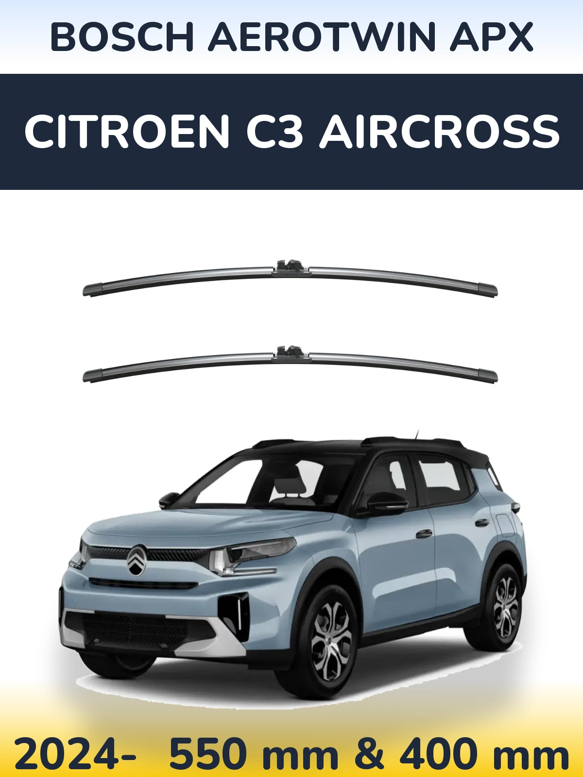 Komplet przednich wycieraczek BOSCH AeroTwin APX 550 & 400 mm do Citroen C3 Aircross 2024-2026
