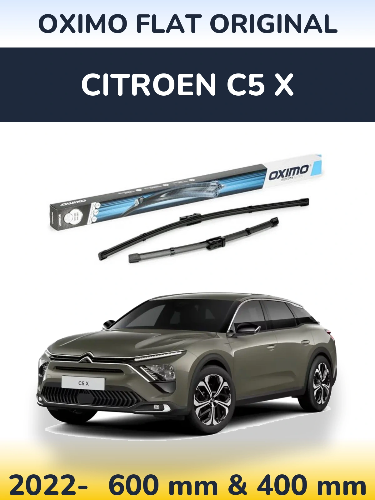 Komplet przednich wycieraczek Oximo Flat Original 600 & 400 mm do Citroen C5 X 2022-2026