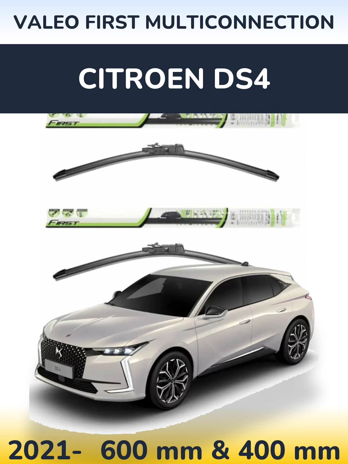 Komplet przednich wycieraczek Valeo First MultiConnection 600 & 400 mm do Citroen DS4 2021-2026