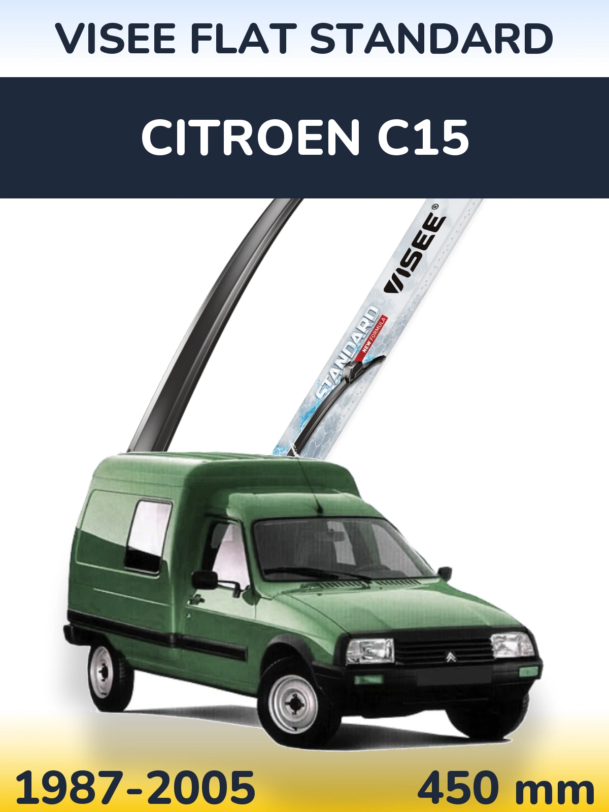 Przednia wycieraczka VISEE FLAT STANDARD 450 mm do Citroen C15 1987-2005