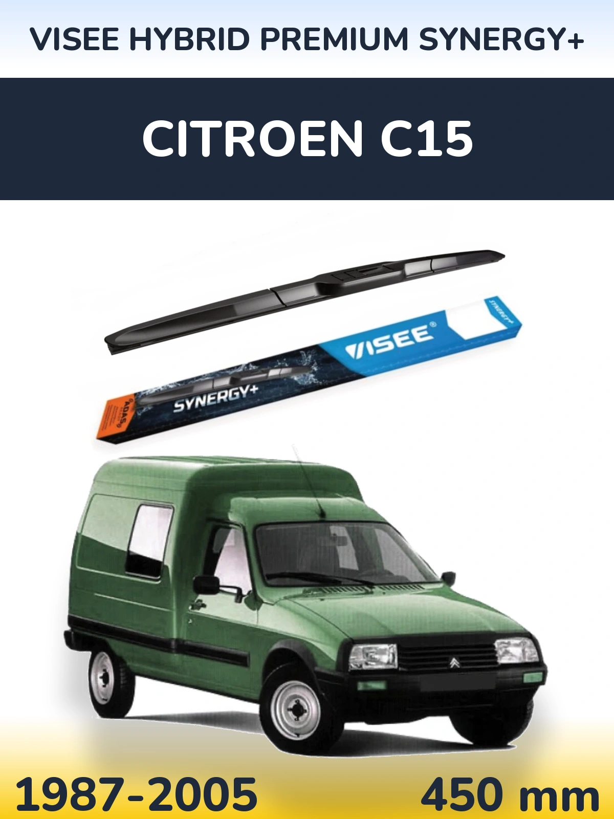 Przednia wycieraczka VISEE HYBRID PREMIUM SYNERGY+ 450 mm do Citroen C15 1987-2005